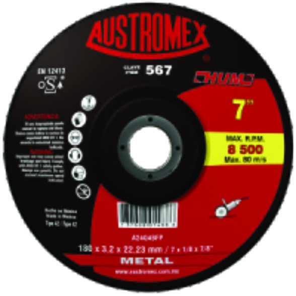 DISCO C/METAL 7"X1/8 HUM 567 AUSTROMEX             