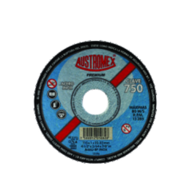 DISCO CORTE INOXIDABLE 41/2X3/64 750 AUSTROMEX