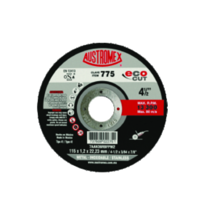 DISCO CORTE INOX Y METAL 41/2 X 3/64 775 AUSTROMEX 