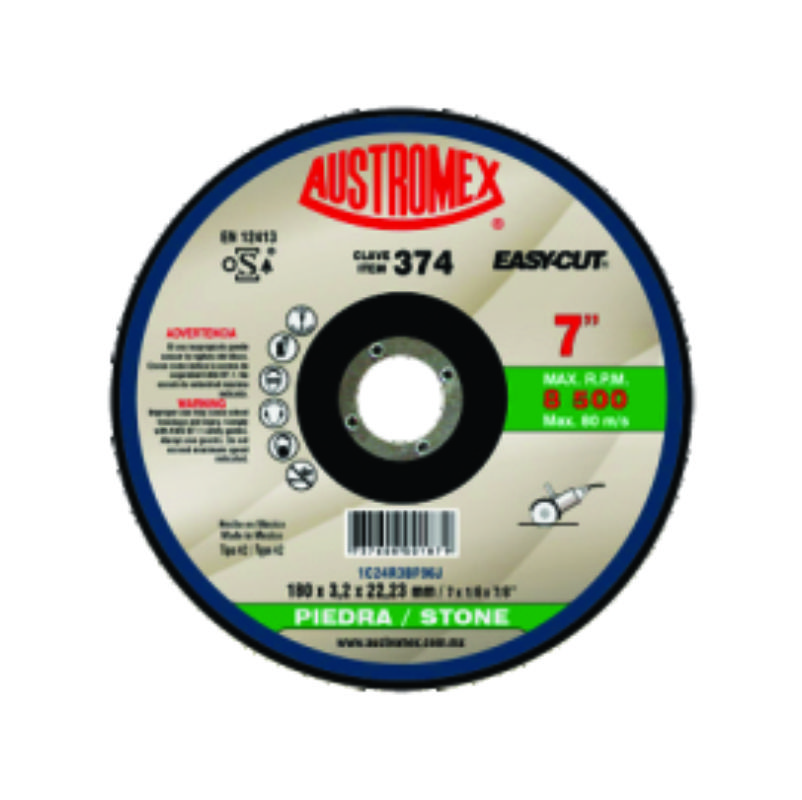 DISCO CORTE PIEDRA 374 7" 175X2.5X22.2 AUSTROMEX             