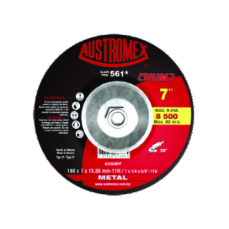 DISCO DESBASTE METAL 7"X1/4" -561 HUM AUSTROMEX