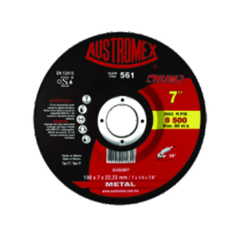 DISCO DESBASTE METAL 7"X1/4X7/8 561 HUM AUSTROMEX