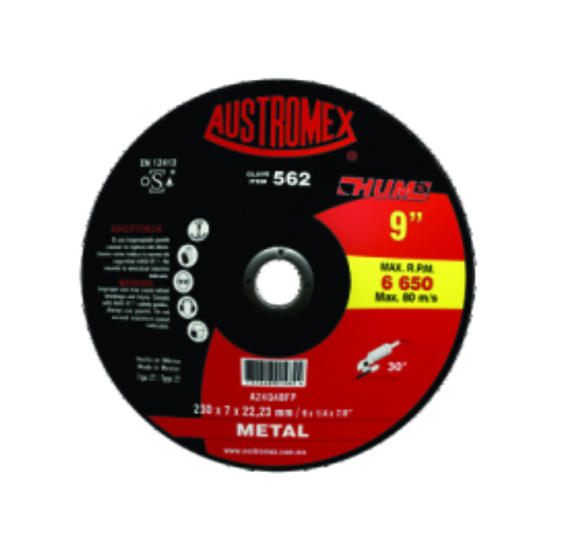 DISCO DESB.METAL 9"X1/4 T42 562 HUM AUSTROMEX      