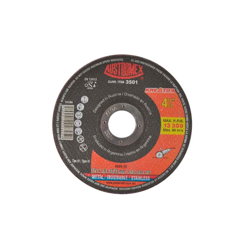 DISCO P/CORTE A/INOX A/CARBON 41/2 3501 AUSTROMEX  