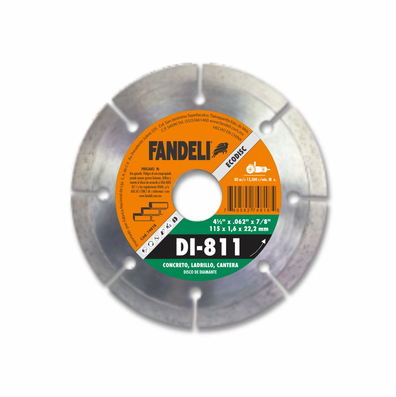 DISCO DE DIAMANTE 4-1/2" SEGMENTADO 74818 ECONOMICO FANDELI