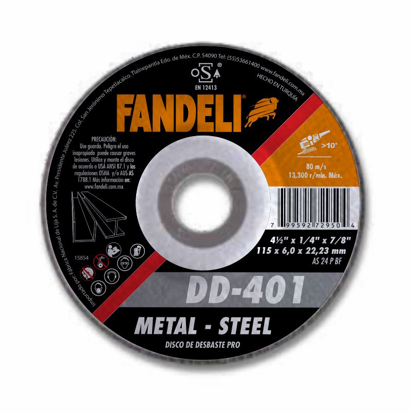 DISCO DESBASTE METAL 4 1/2" 72950 METAL PRO FANDEL 