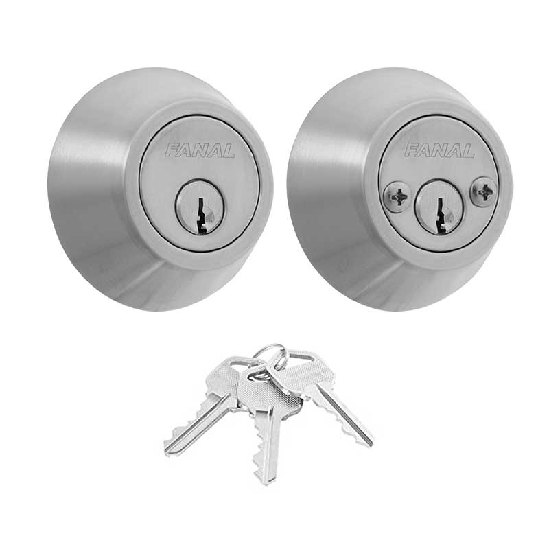 CERROJO SEGURIDAD DOBLE CILINDRO NIQUEL SATIN 90480-0003 FANAL