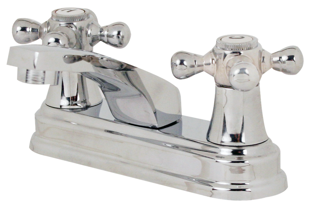 MEZCLADORA PARA LAVABO CON CUBIERTA Y MANERALES DE A.B.S. CUERPO DE BRONCE CROMO 21013