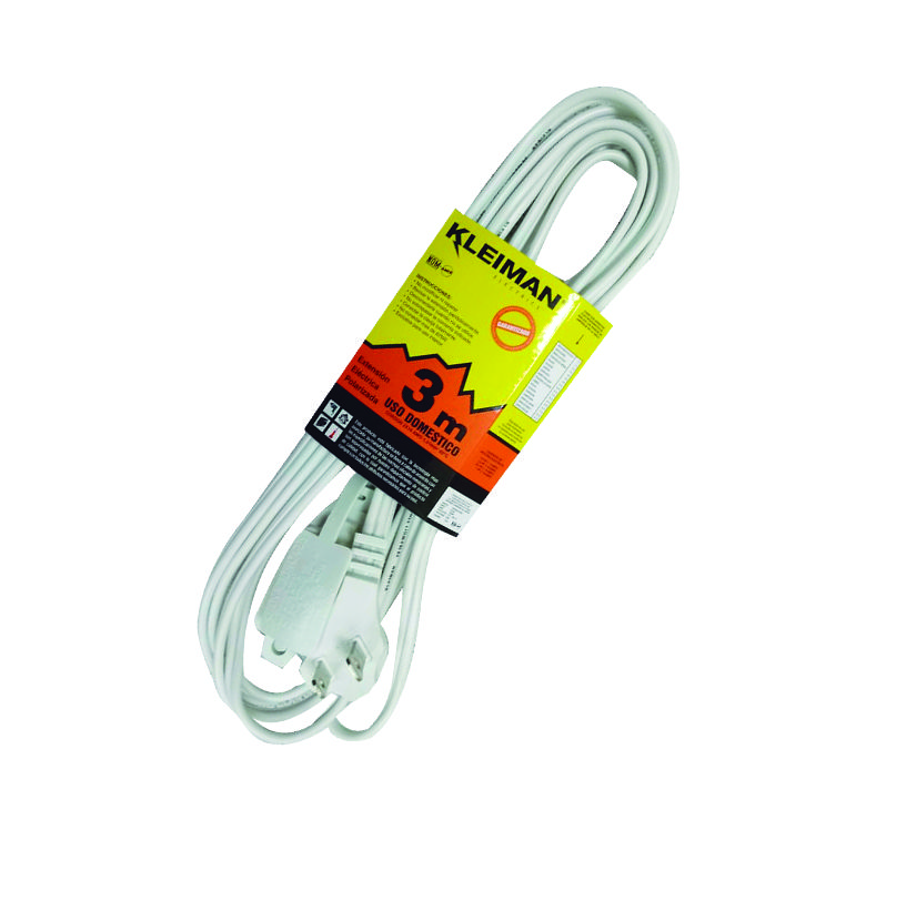 EXTENSION ELEC.BLANCA 3MTS EXT-002 KLEY 127V 7A    