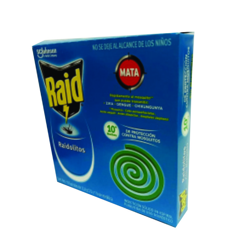 INSECTICIDA RAID RAIDOLITOS CAJA C/10 ESPIRALES    