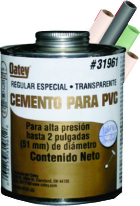 PEGAMENTO PVC 1/4" LTO. CLARO OATEY 8 OZ. 32354MX  