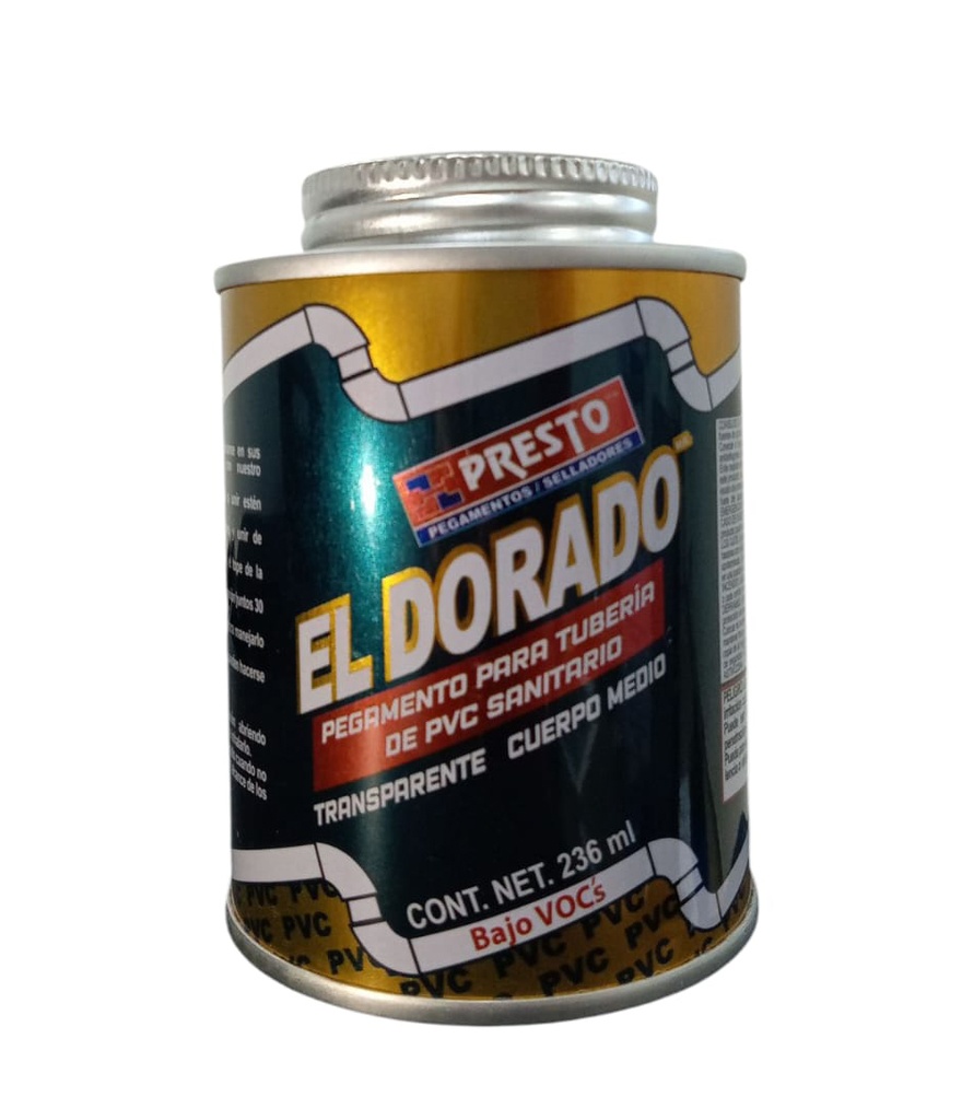 PEGAMENTO PARA PVC EL DORADO LATA 1/4 9704 PRESTO