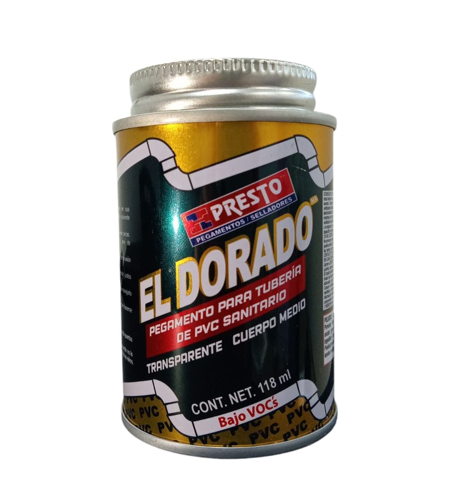 PEGAMENTO P/PVC EL DORADO LATA 1/8 PRESTO 9708     