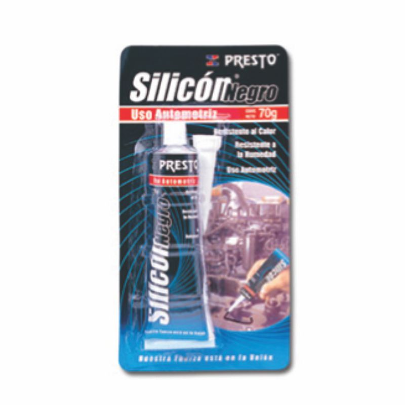 SILICON TUBO 70GRS. HI TEMP NEGRO PRESTO 4307