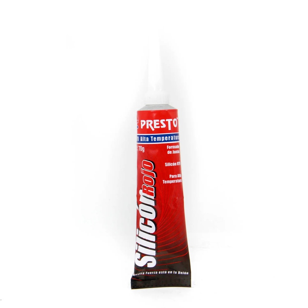 SILICON TUBO 70GRS. HI-TEMP ROJO PRESTO 4207