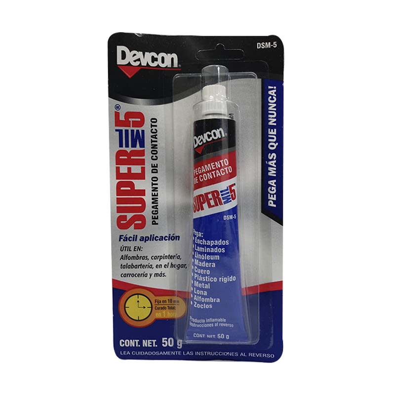 PEGAMENTO DE CONTACTO SUPER MIL 5 TUBO 50GR.DEVCON 