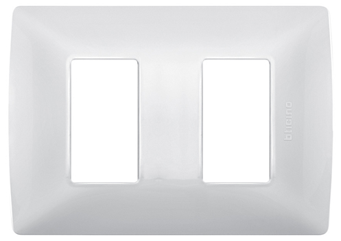 PLACA DE RESINA 2 MOD QZ4803M2BN BLANCA MX BTICINO