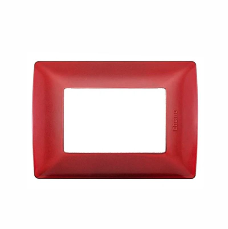 PLACA DE RESINA 3 SALIDAS QZ4803M3RO ROJO MX BTICINO