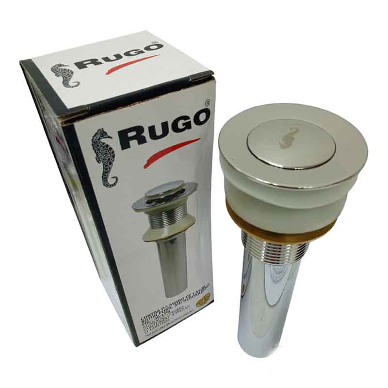 CONTRA DE LATON PUSH PARA LAVABO 30-LPS ACABADO CROMO RUGO