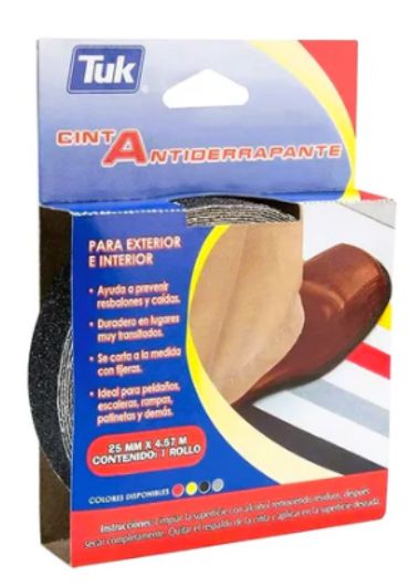 CINTA ANTIDERRAPANTE NEGRO 770 25MM X4.57M TUK