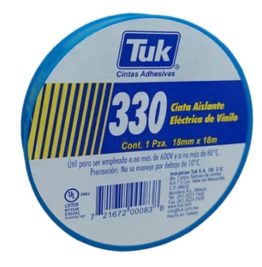 CINTA DE AISLAR TIPO 330-AZ 18MTS TUK