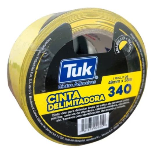 CINTA DELIMITADORA 48MM AMARILLO/NEGRO 33M 340A-NG TUK