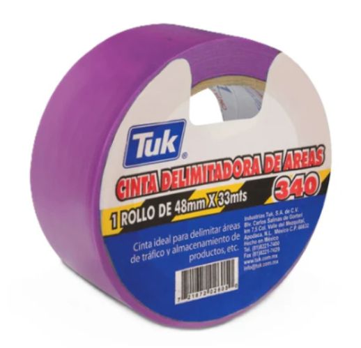 CINTA DELIMITADORA MORADA 48MMX33M 340MO G TUK