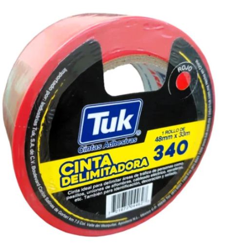 CINTA DELIMITADORA ROJA 48MMX33MT PZ TUK