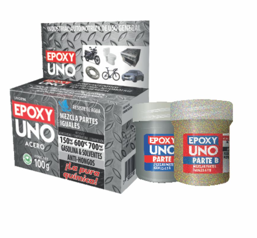 ADHESIVO EPOXY UNO U.G ACERO 100GRS UNOA98         