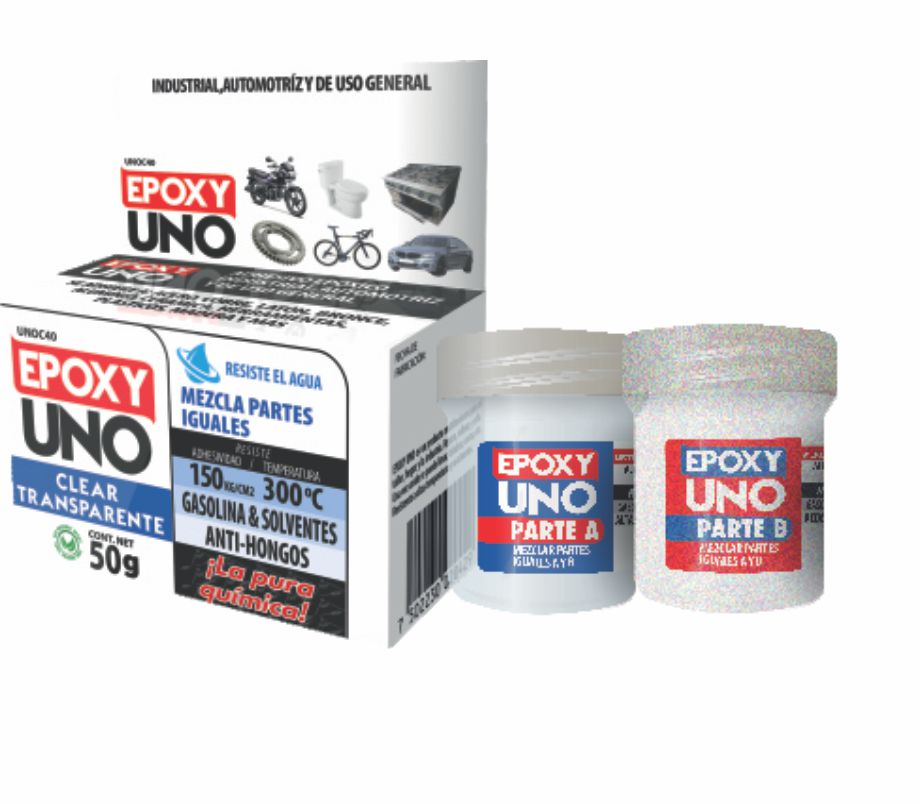 ADHESIVO EPOXY UNO USO GENERAL CLEAR 50GRS UNOC40