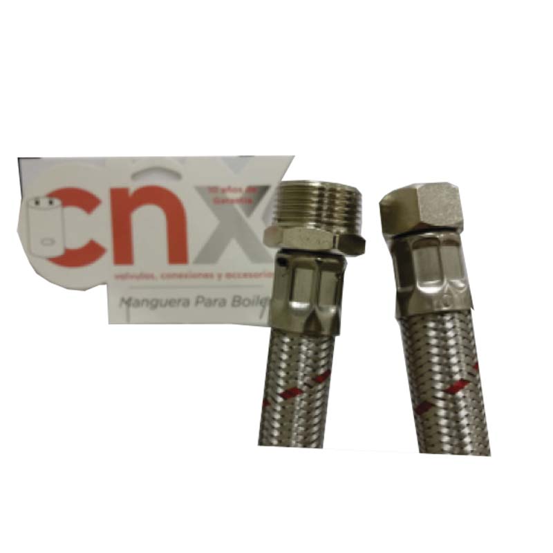 MANGUERA PARA BOILER CNX 1/2HX1/2M X80CM ACERO INOXIDABLE