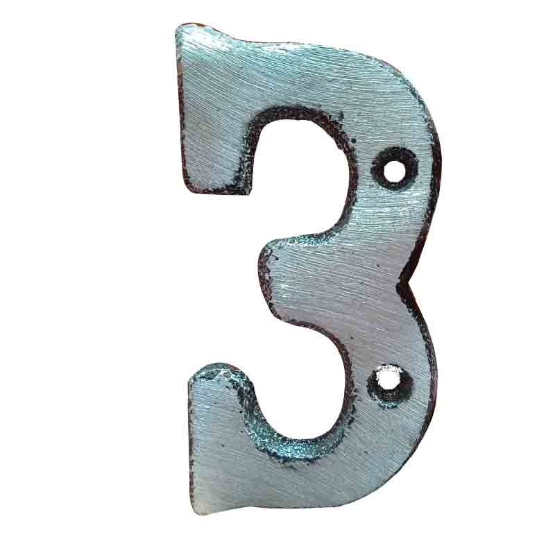 NUMERO PARA CASA EN ALUMINIO  " 3 "                