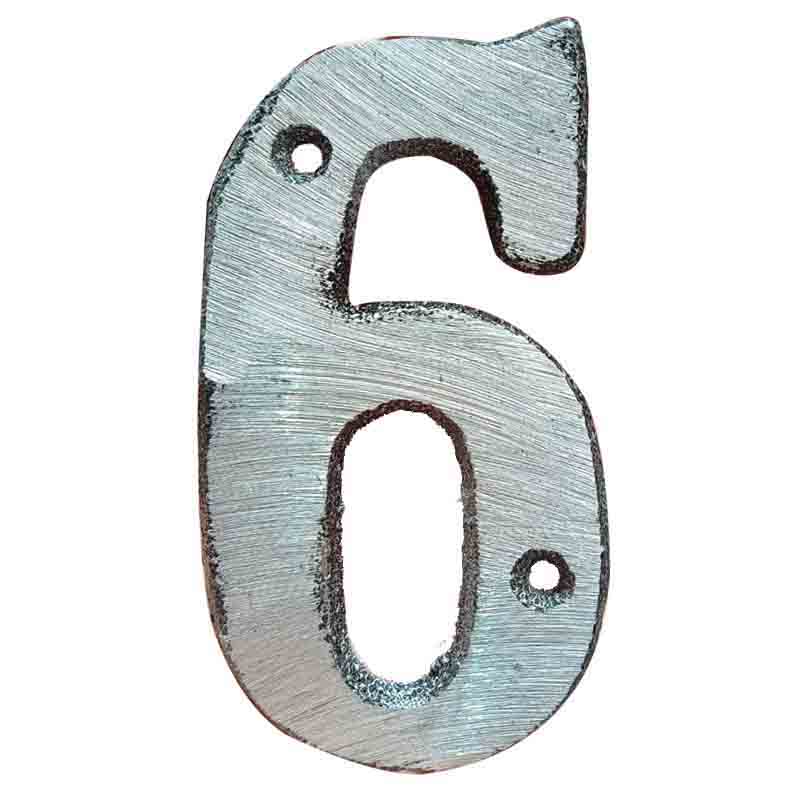 NUMERO PARA CASA EN ALUMINIO  " 6 "                