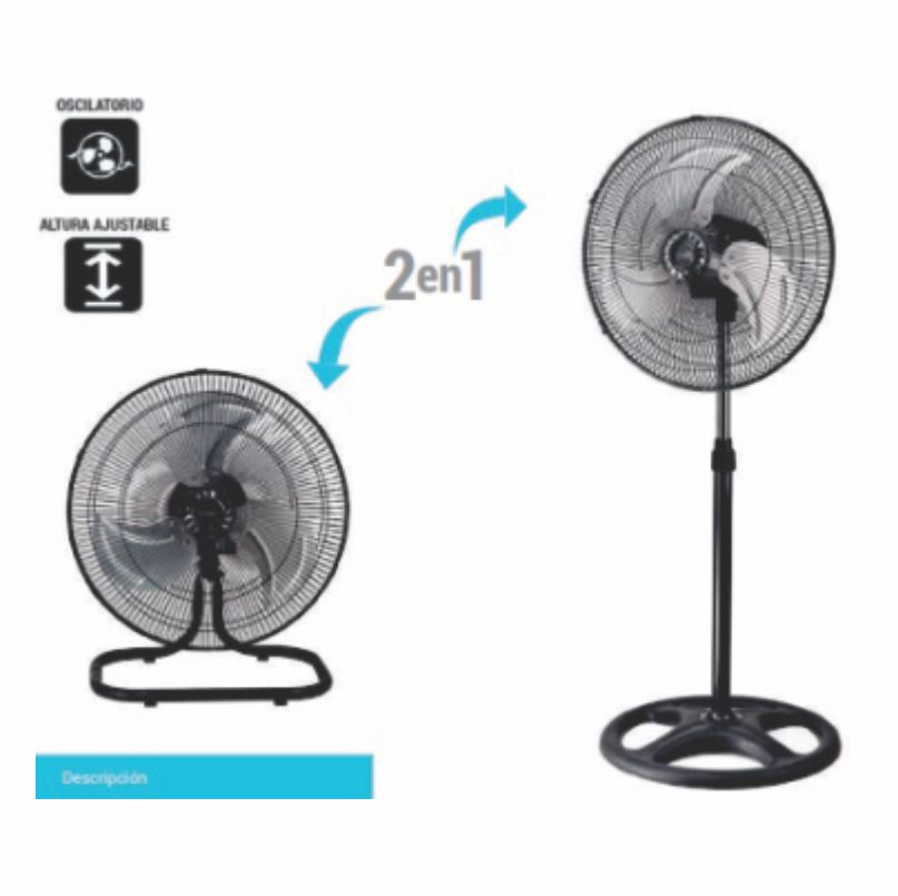 VENTILADOR TECNOVENT 2EN1 PEDESTAL 18" ASPAS METALICAS