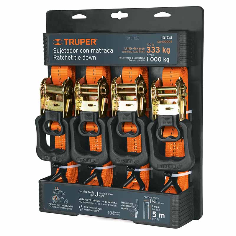 SUJETADORES C/MATRACA 4PZS SU-1000C4 TRUPER        