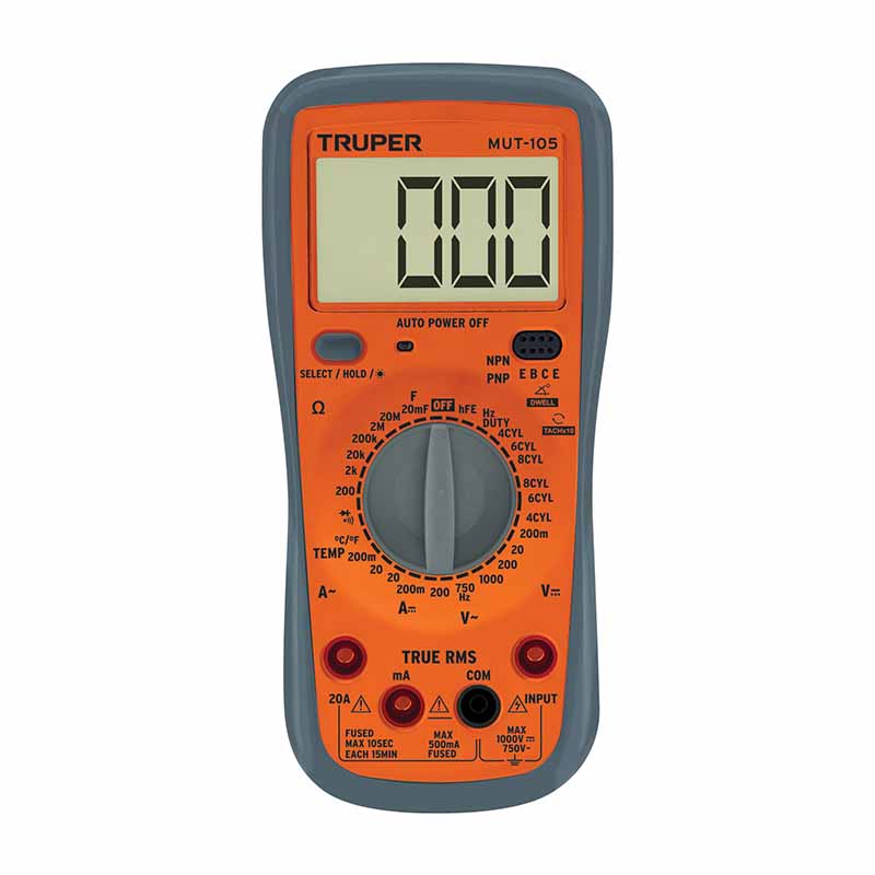 MULTIMETRO DIGITAL AUTOMOTRIZ MUT-105  TRUPER            