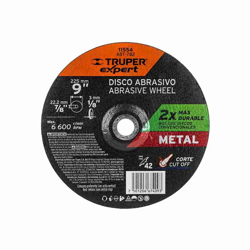 DISCO C/METAL 1/8X9" A.REND ABT-782 TRUPER          