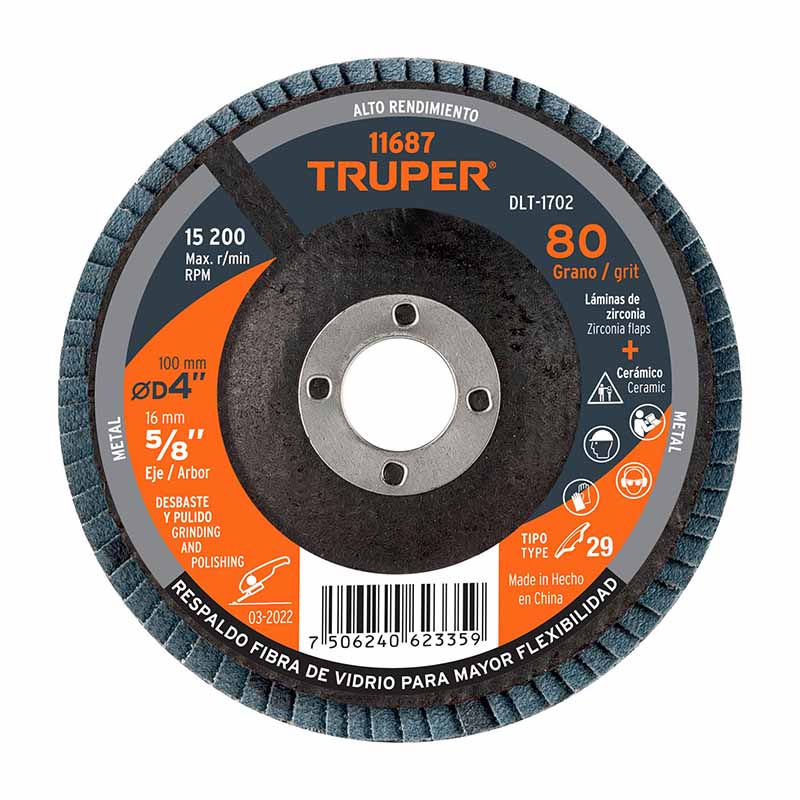 DISCO LAMINADO 4" G-80 DLT-1702 TRUPER             