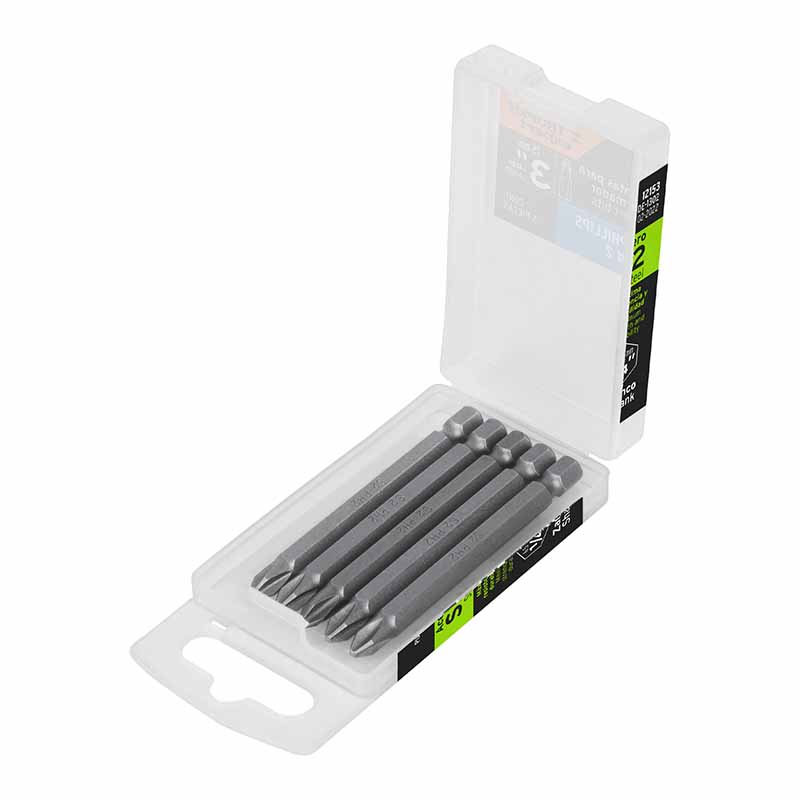 ESTUCHE CON 5 PUNTAS DE CRUZ PH2 LARGO 3', TRUPER EXPERT