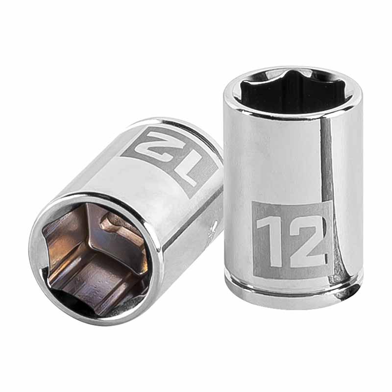 DADO DE 12 MM, 6 PUNTAS, CUADRO 1/4', TRUPER