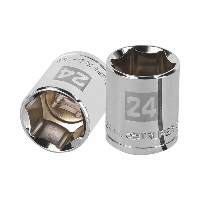 DADO DE 24 MM, 6 PUNTAS, CUADRO 1/2', TRUPER