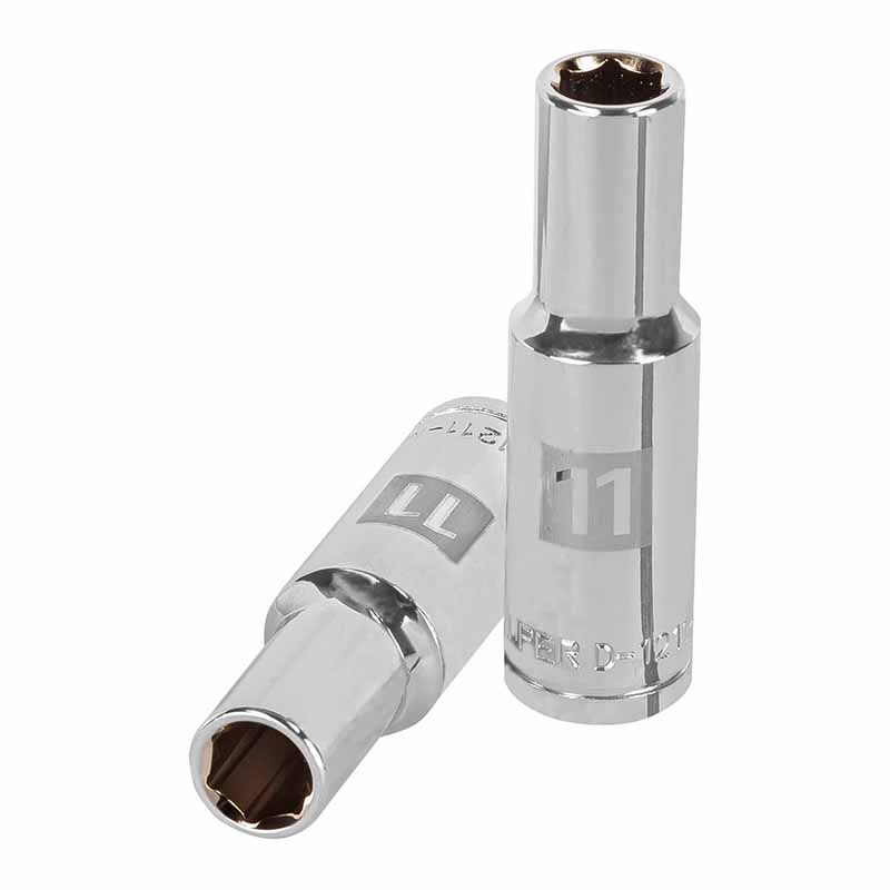 DADO LARGO DE 11 MM, 6 PUNTAS, CUADRO 1/2', TRUPER