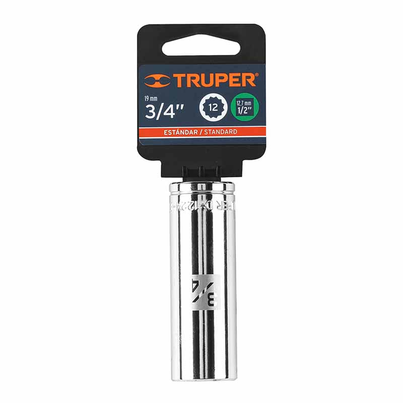 DADO LARGO DE 3/4', 12 PUNTAS, CUADRO 1/2', TRUPER