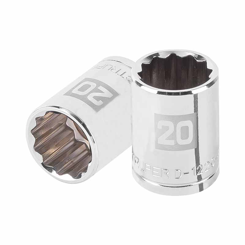 DADO DE 20 MM, 12 PUNTAS, CUADRO 1/2', TRUPER