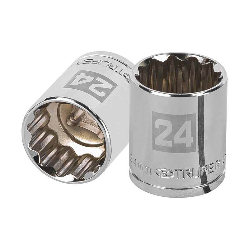 DADO CUADRO 1/2" ESTRIADO 24MM D-5424-EM TRUPER    