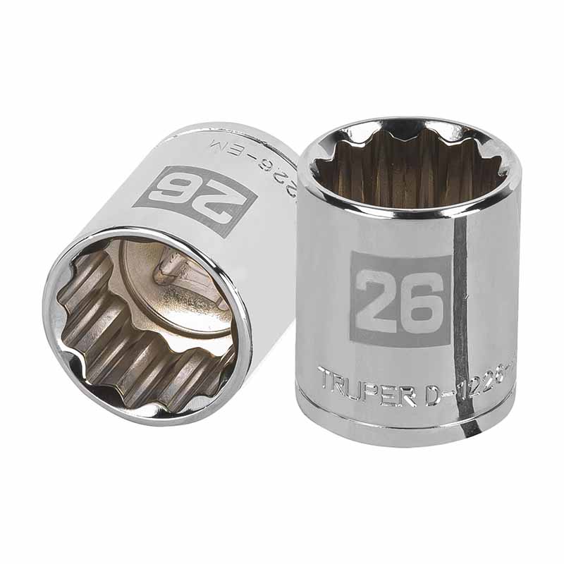 DADO MM 1/2"X26MM 12 PUNTAS D-1226-EM TRUPER          