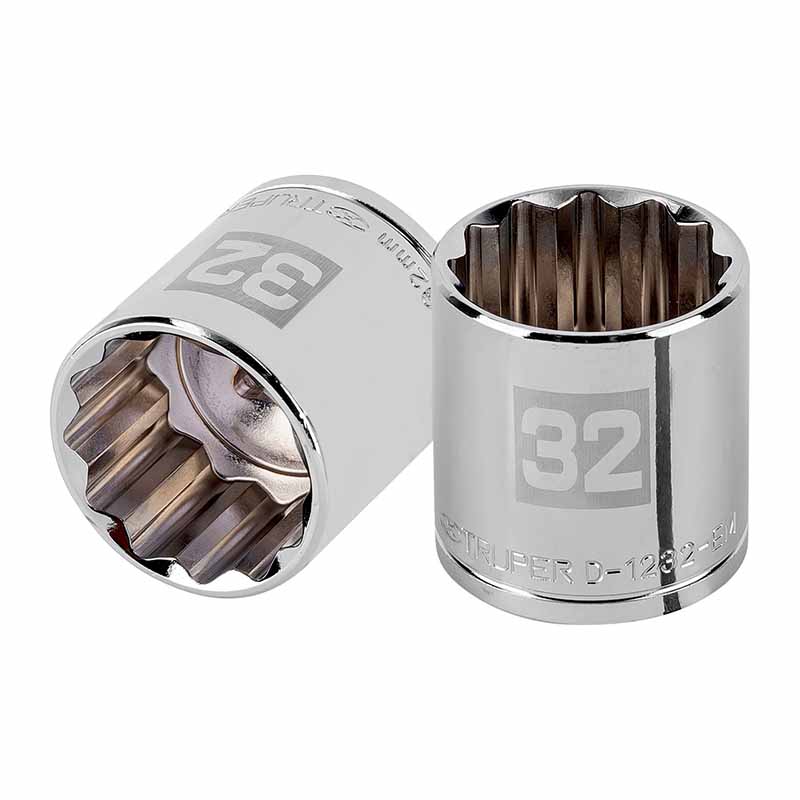 DADO DE 32 MM, 12 PUNTAS, CUADRO 1/2', TRUPER