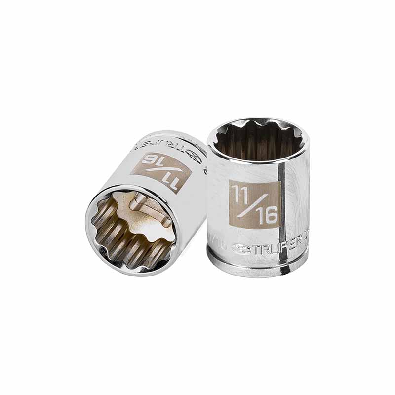 DADO DE 11/16', 12 PUNTAS, CUADRO 3/8', TRUPER
