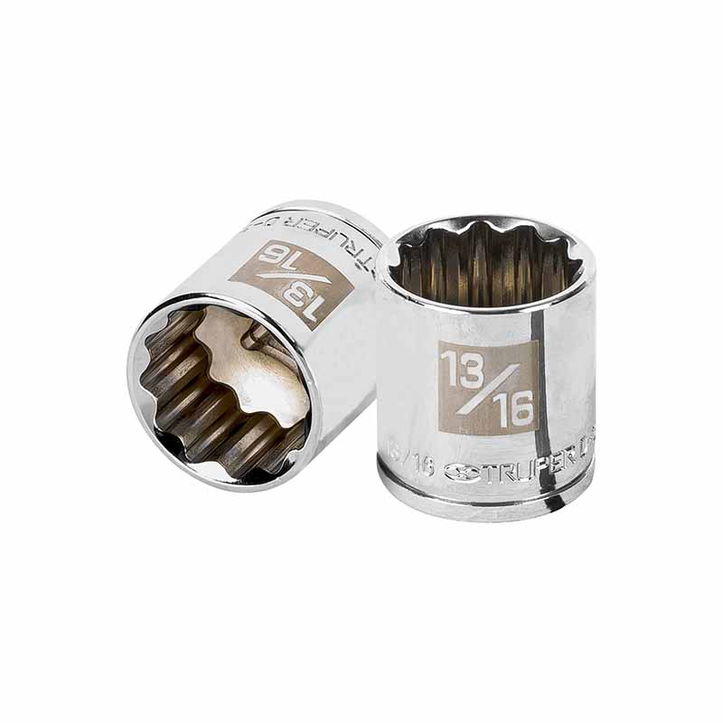 DADO DE 13/16', 12 PUNTAS, CUADRO 3/8', TRUPER