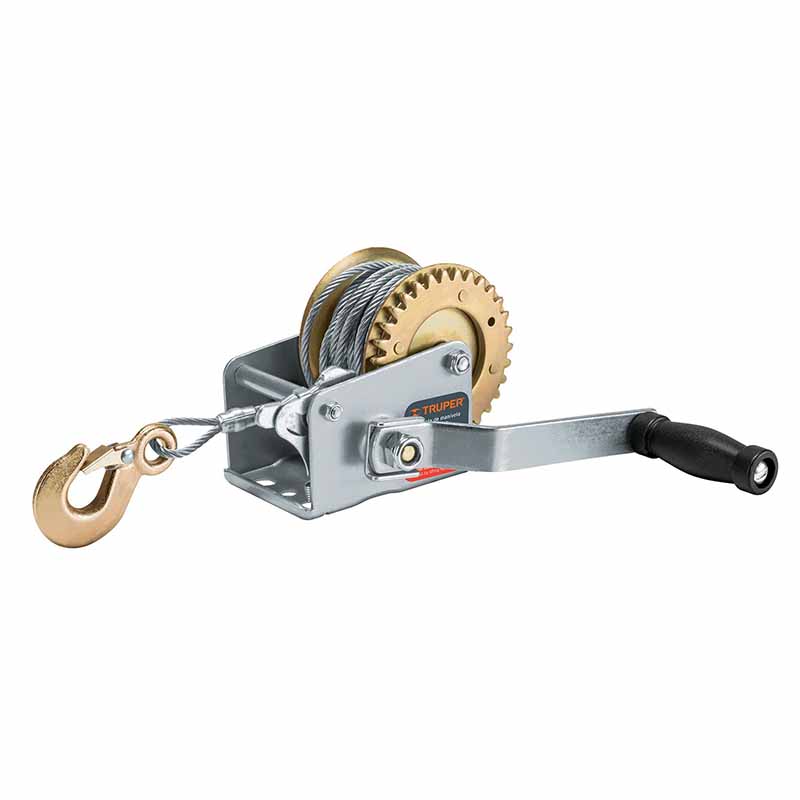 MALACATE DE MANIVELA 300 KG CON CABLE, TRUPER